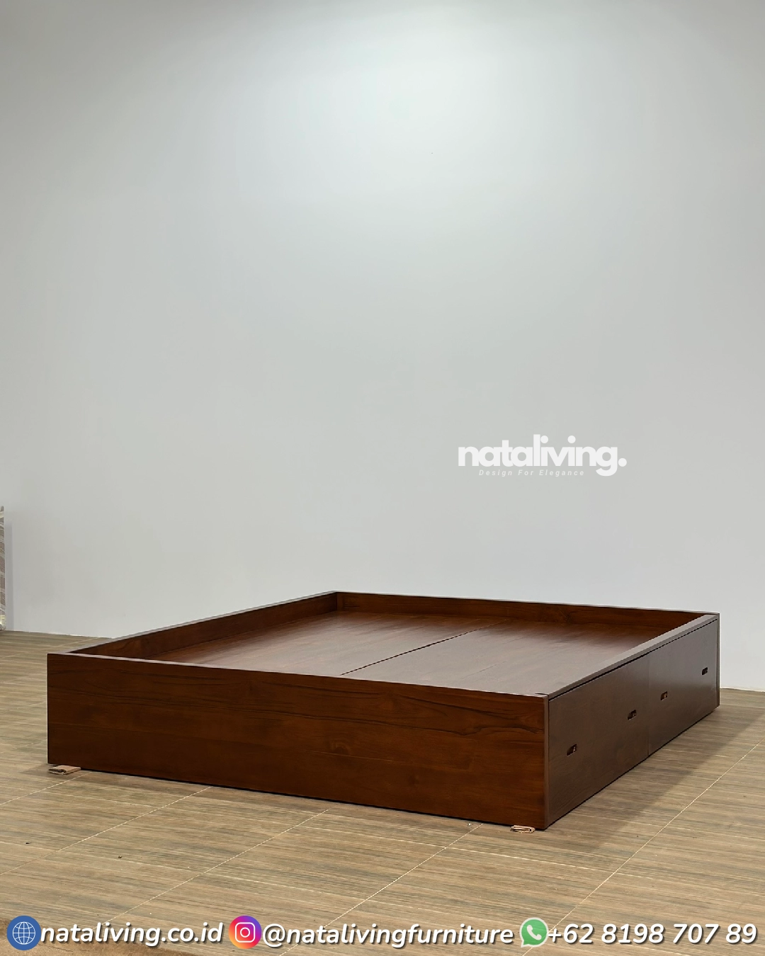 Alexa Tempat Tidur Jati Modern 4 Laci Lesehan Alas Full Kayu - Image 3
