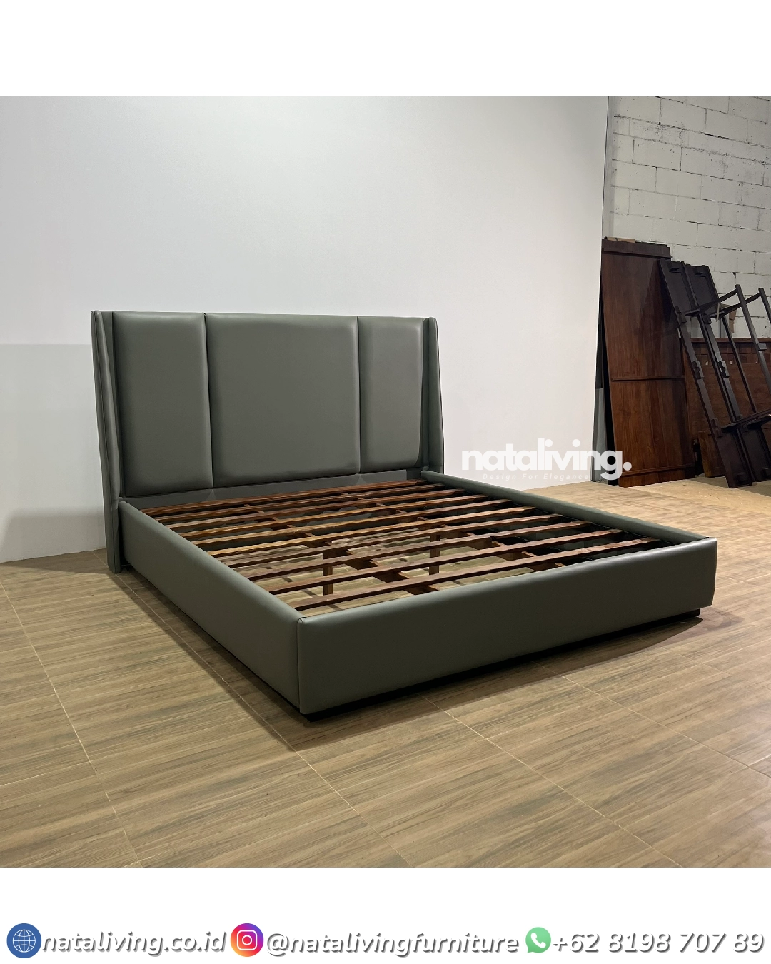 Elegant Upholstered Bed – Tempat Tidur Jati Dipan Jati Furniture Jepara 160x200 - Image 2