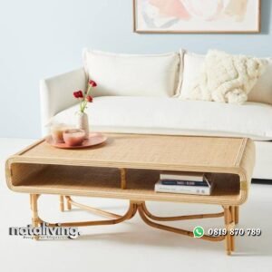 Meja tamu retro rotan alami meja sofa indoor terbaik nataliving furniture