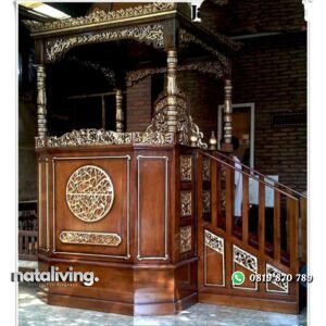 Mimbar masjid besar kayu jati mimbar masjid tingkat terbaik nataliving furniture