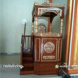 Mimbar masjid besar kayu jati mimbar masjid tangga terbaru nataliving furniture