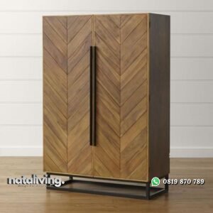 Almari pakaian terbaru kaki besi lemari pakaian pintu motif nataliving furniture