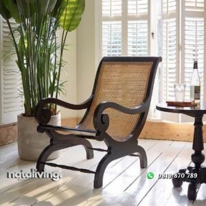 Kursi santai kayu jati kombinasi rotan alami nataliving furniture