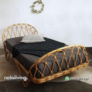 Dipan tidur rotan alami tempat tidur terlaris nataliving furniture