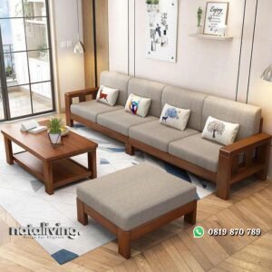 Kursi tamu kayu tebal busa terbaik meja tamu terbaru nataliving furniture