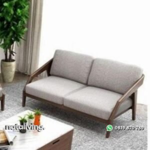 Bangku sofa 2 seater modern kayu jati kursi tamu terbaru nataliving furniture