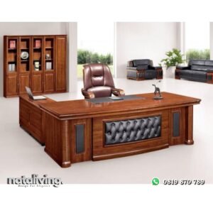 Meja direksi kayu jati kombinasi jok busa meja kerja terbaru nataliving furniture