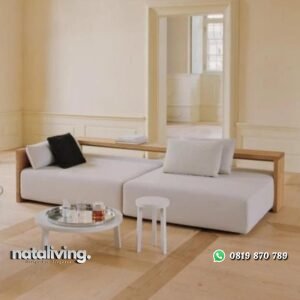 Bangku kayu jati tebal sofa modern terbaru dengan bantalan nataliving furniture