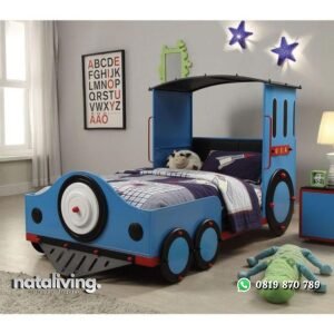 Tempat tidur anak karakter model kereta api dipan anak terbaru nataliving furniture