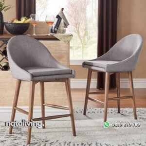 Kursi bar terbaru dudukan lengkung kursi kayu jati nataliving furniture