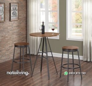 1 Set Meja Makan Cafe Industrial Furniture nataliving furniture