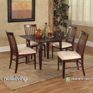 1 Set Meja Makan Jati Minimalis nataliving furniture
