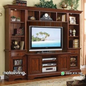 Lemari kabinet terbaru partisi kayu jati terbaik nataliving furniture