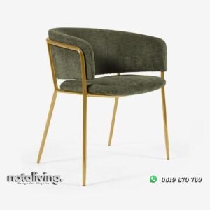 Kursi makan besi finishing gold lengkung kursi cafe kekinian jok nataliving furniture