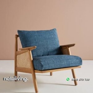 Kursi santai kayu jati kombinasi rotan alami dudukan busa nataliving furniture