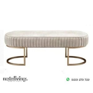 Bench rangka besi finishing gold dudukan busa kain bludru nataliving furniture