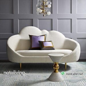 Sofa tamu kaki stainless gold sofa 2 seater terbaru nataliving furniture