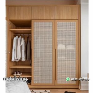 Dp 50% almari custom rotan pintu 3 sliding (pesanan pribadi) nataliving furniture