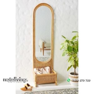 Cermin pajangan full rotan alami nataliving furniture