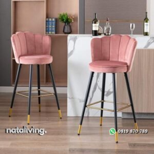 Kursi bar kerang kaki besi bar stool modern terbaru nataliving furniture