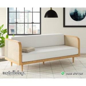 Bangku modern kombinasi rotan sofa kayu jati terbaru nataliving furniture