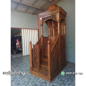 Mimbar masjid tangga terbaru mimbar terbaik kayu jati nataliving furniture