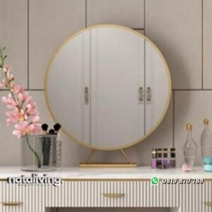 Cermin meja rias besi finishing gold cermin terbaru nataliving furniture