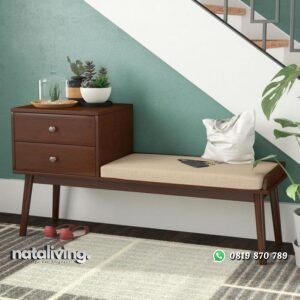 Bangku santai modern meja laci kayu jati nataliving furniture