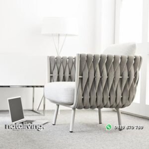 Kursi santai rajut kain tebal rangka aluminium nataliving furniture