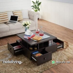 Meja tamu terbaik multifungsi meja tamu kayu jati nataliving furniture