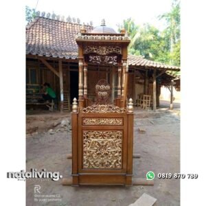 Mimbar masjid kayu jati mimbar murah natural nataliving furniture
