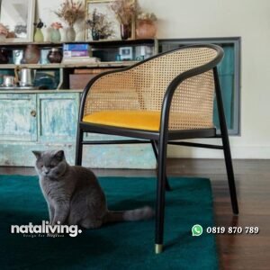 Kursi cafe lengkung terlaris kursi resto kombinasi rotan alami nataliving furniture