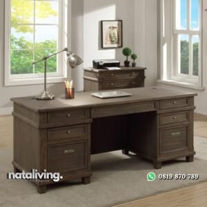 Meja kantor kayu jati terbaik meja direktur modern nataliving furniture