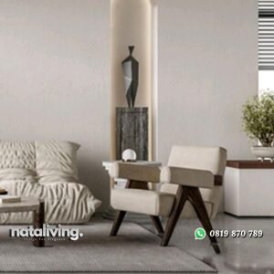 Kursi santai kayu jati terbaru sofa single modern nataliving furniture