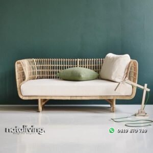 Bangku rotan alami terbaru kursi sofa santai full busa nataliving furniture