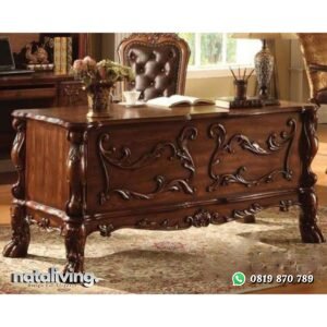 Meja kantor ukir kayu jati meja direksi terbaru nataliving furniture