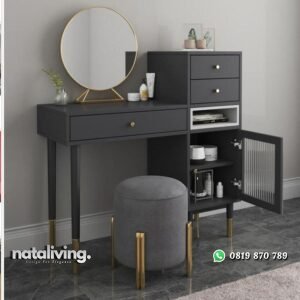 Meja rias kaki besi model terbaru cermin rias artis nataliving furniture