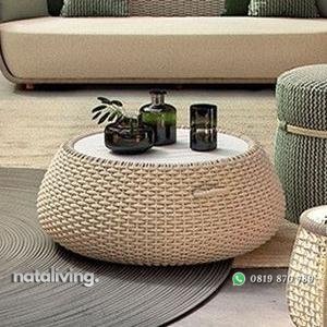 Meja rotan sintetis outdoor nataliving furniture