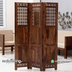 Sketsel ruangan kayu jati penyekat ruangan klasik nataliving furniture