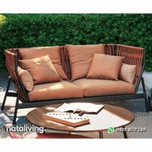 Sofa rajut modern full bantalan kursi santai outdoor nataliving furniture
