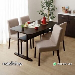 Kursi makan terbaru jok tebal meja makan modern kayu jati nataliving furniture