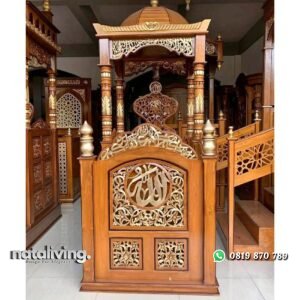 Mimbar masjid kubah terlaris mimbar kayu jati murah - DP nataliving furniture