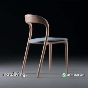 Kursi Cafe terbaru lengkung kayu jati kursi makan warna bleacing nataliving furniture
