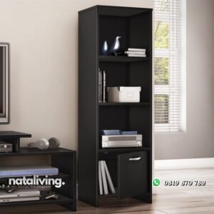 Rak Buku Minimalis Jati Black nataliving furniture