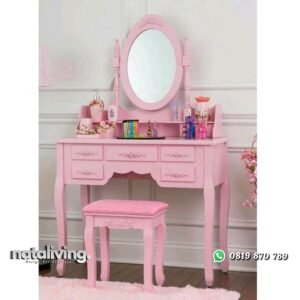 Meja rias terbaru meja konsul finishing pink tolet terbaik nataliving furniture