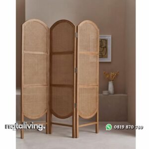 Sketsel ruang kayu jati kombinasi rotan alami terlaris nataliving furniture