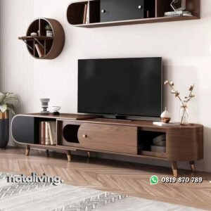 Bufet tv panjang kayu jati pintu sliding meja tv elegan terbaik nataliving furniture