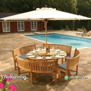Kursi payung bundar terbaru kursi pantai kayu jati nataliving furniture