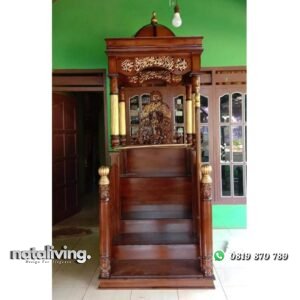 Mimbar masjid kayu jati model pintu depan mimbar terbaik nataliving furniture