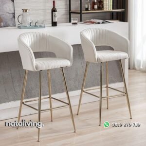 Kursi bar besi finishing gold terbaru bar stool besi modern jok nataliving furniture